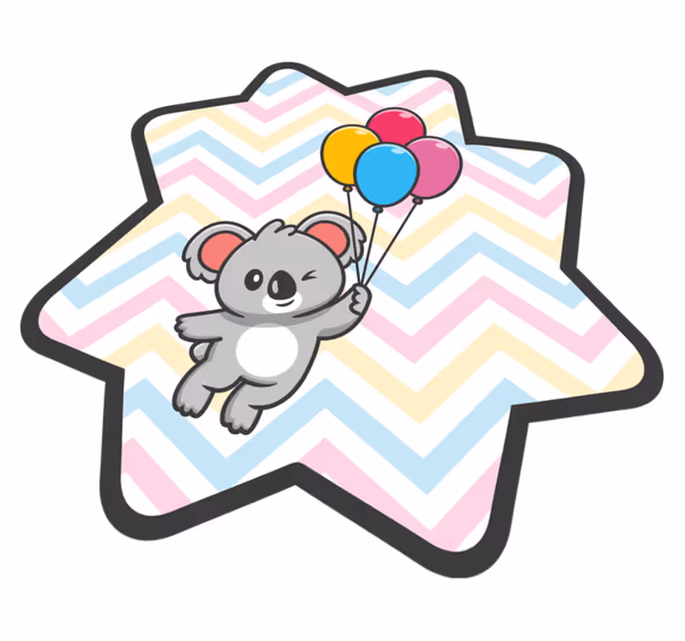 Játékos koala léggömb vinil szőnyeg gyerekek - TenStickers
