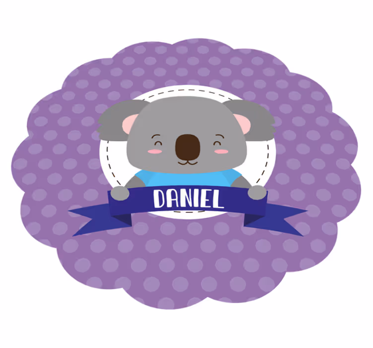 Cuki koala névvel vinil szőnyeg óvodákhoz - TenStickers