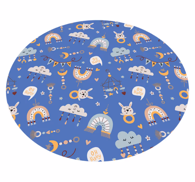 Bébi állatminták vinil szőnyeg gyerekek - TenStickers