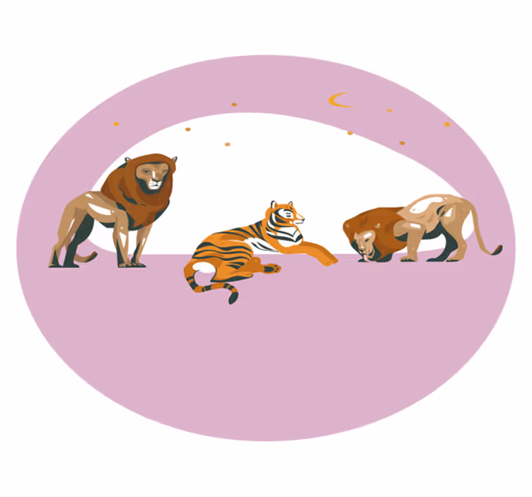 Safari vadállatok vinil szőnyeg állat - TenStickers
