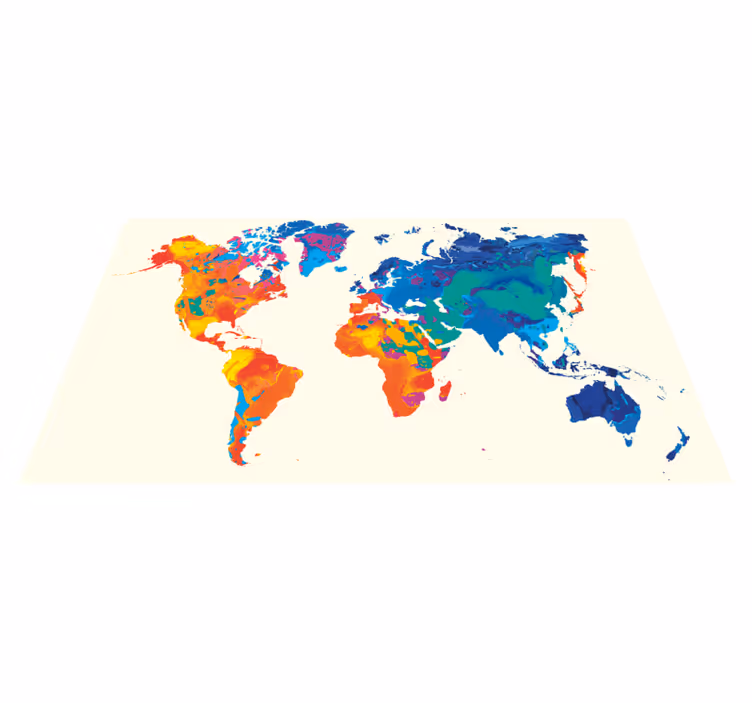 Vivid global atlas vinil szőnyeg világtérkép - TenStickers