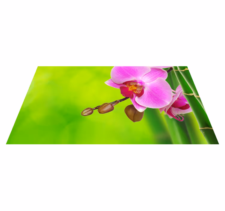 Orchidea és bambusz virágos vinil szőnyeg - TenStickers
