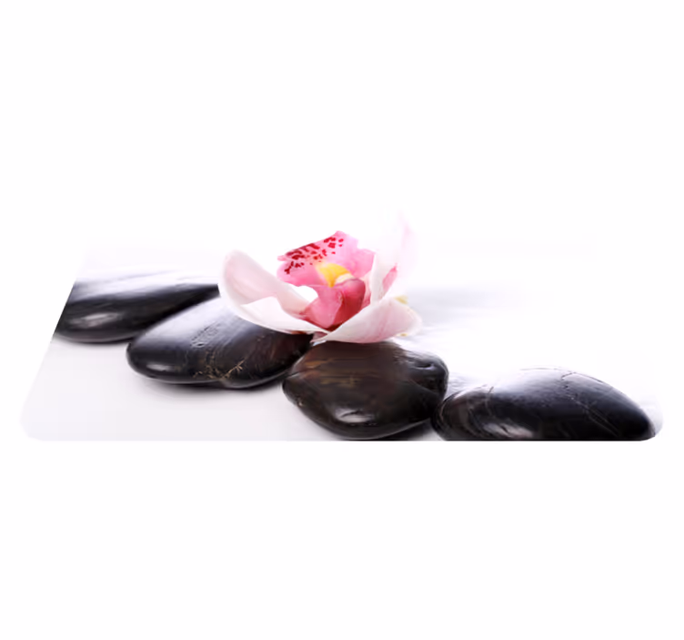 Orchidea kövekkel virágos vinil szőnyeg - TenStickers