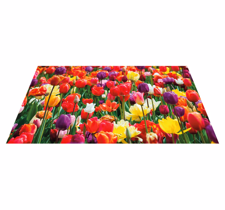 élénk tulipán kompozíció vinil szőnyeg virágok és növények - TenStickers