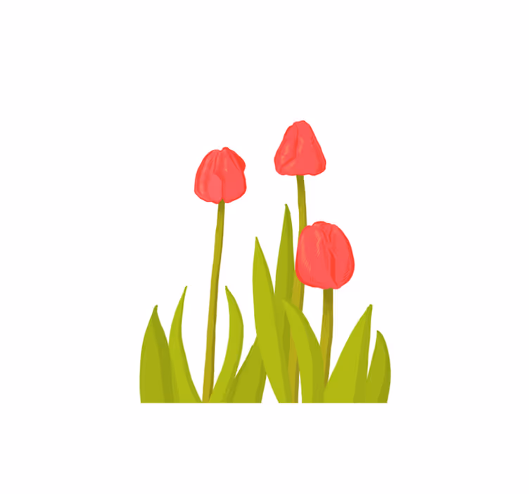 Vibráló tulipánvirág vinil szőnyeg virágok és növények - TenStickers