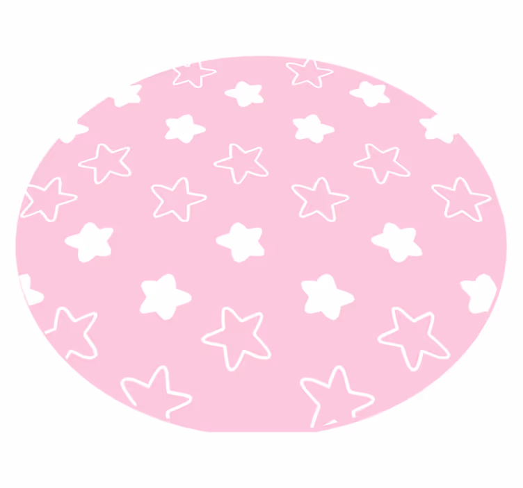 Aranyos kis fehér csillagok körkörös szőnyeg - TenStickers