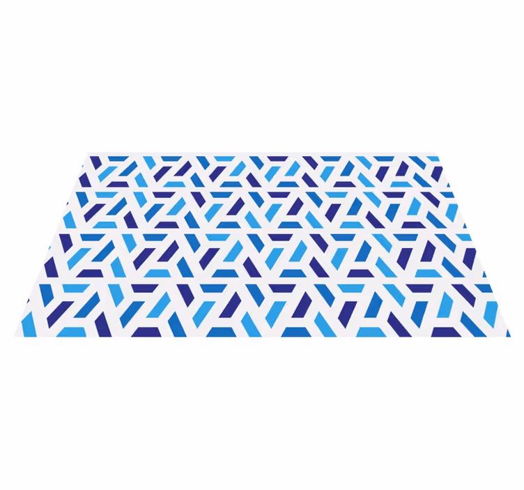 Kék mintás formák vinil szőnyeg geometriai - TenStickers