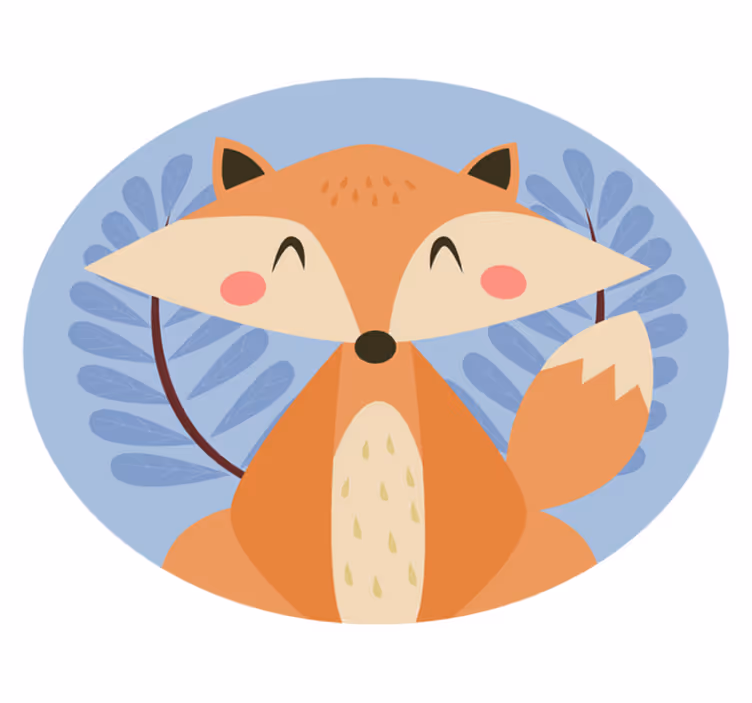 Okos róka pasztell színű állati szőnyeg - TenStickers