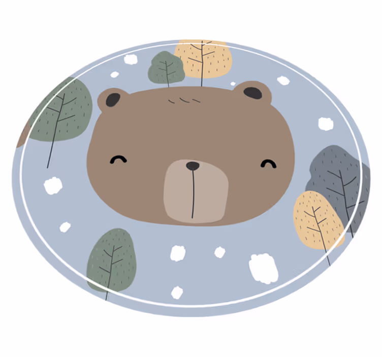 Boldog medvearc vinil szőnyeg gyerekek - TenStickers