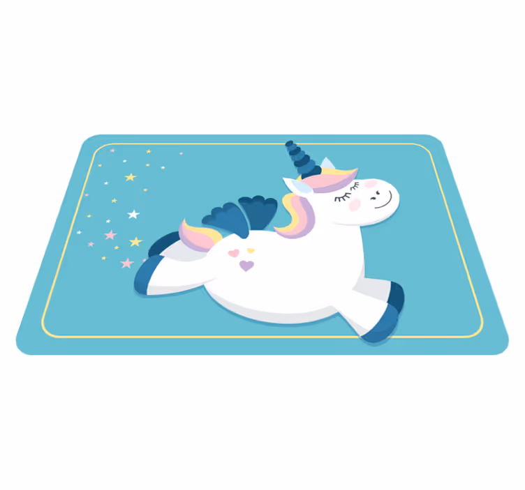 Aranyos unikornis galopp vinil szőnyeg gyerekek - TenStickers