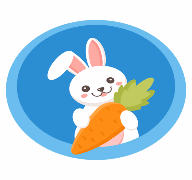 Nyúl, egy füllel felfelé állati szőnyeg - TenStickers