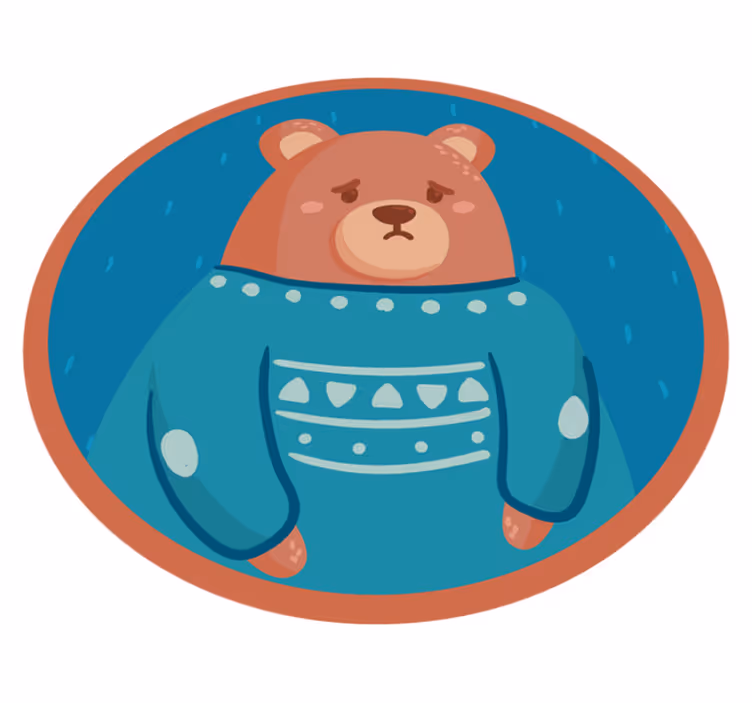 Szomorú medve állat szőnyeg portréja - TenStickers
