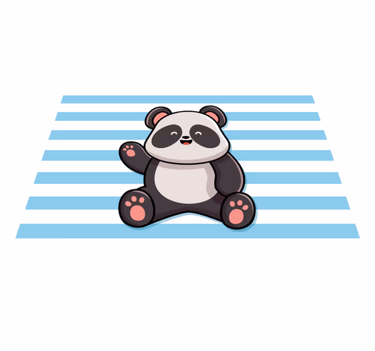 Játékos panda dizájn vinil szőnyeg gyerekek - TenStickers