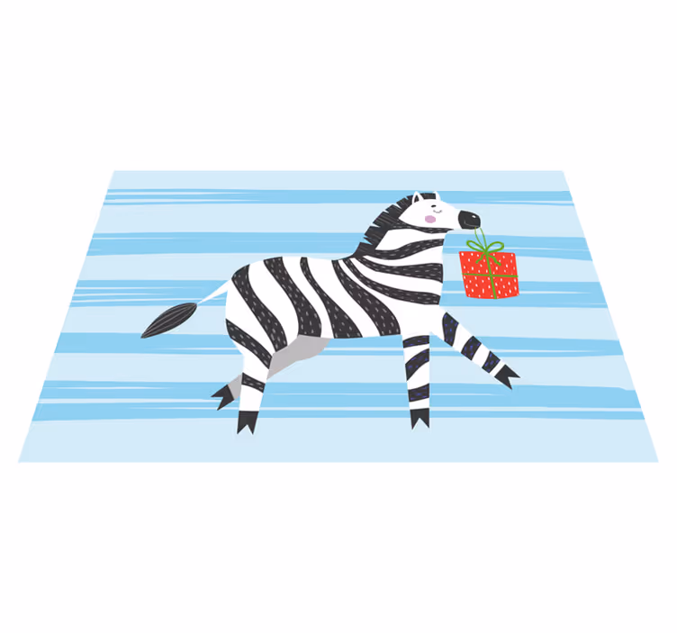 Zebra ajándékkal vinil szőnyeg állat - TenStickers