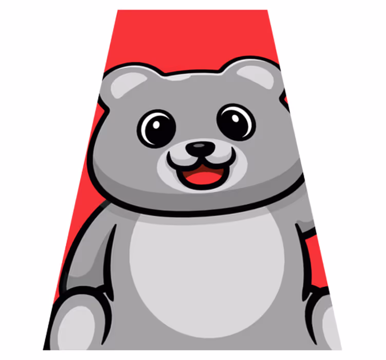 Vidám medvearc vinil szőnyeg gyerekek - TenStickers
