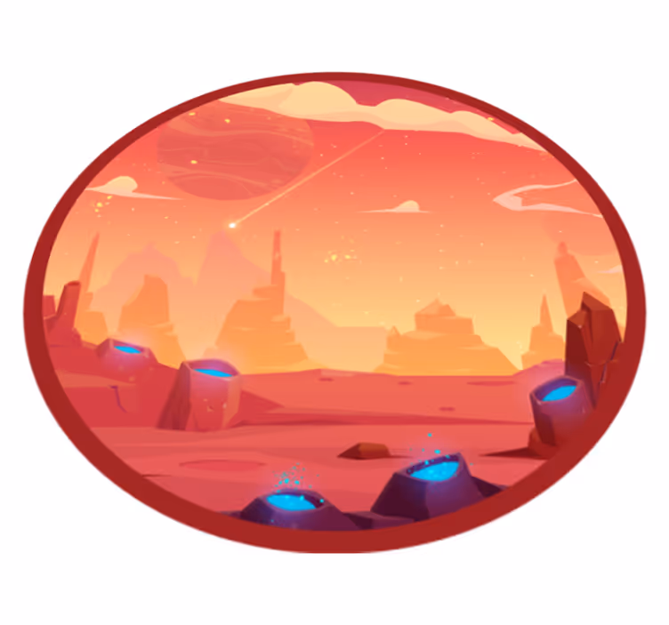Piros és sárga rajzfilm space star vinyl szőnyeg - TenStickers