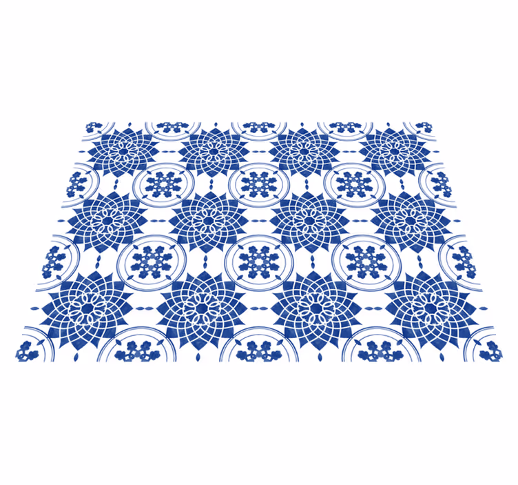 Bonyolult kék motívumok vinil szőnyeg mandala - TenStickers