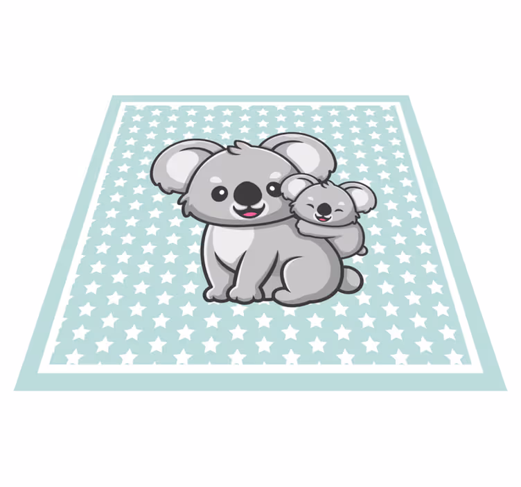 Anya és bébi koala vinil szőnyeg gyerekek - TenStickers