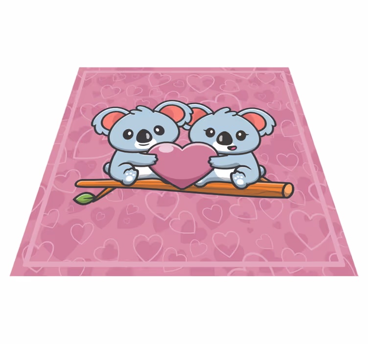 Koala szív szeretet vinil szőnyeg gyerekeknek - TenStickers