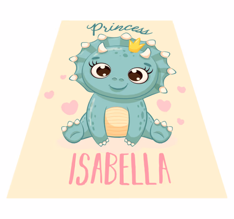 Dinoszaurusz hercegnő névvel vinil szőnyeg mások - TenStickers
