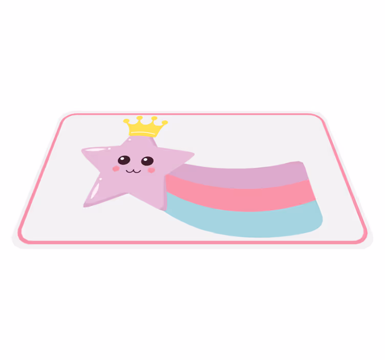 Csillagos korona medál vinil szőnyeg gyerekek - TenStickers
