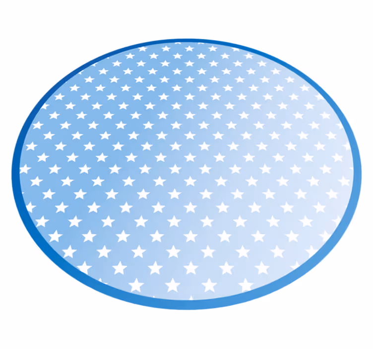 Kék kör alakú minta vinil szőnyeg csillagok - TenStickers