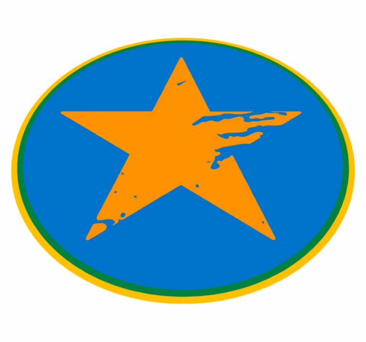 Kék csillagos akcentus vinil szőnyeg mások - TenStickers
