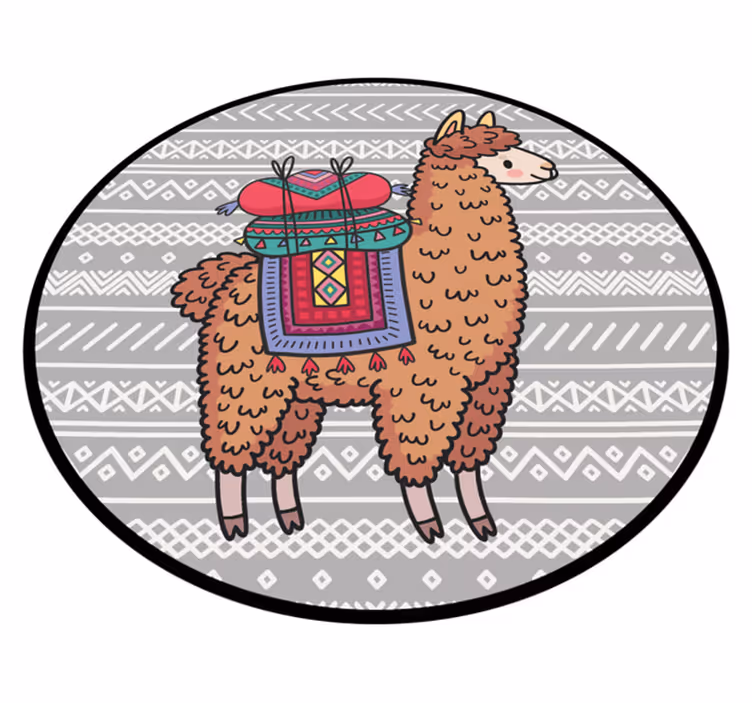 Láma díszekkel állati szőnyeg - TenStickers