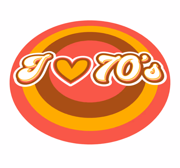 Szerelmes retro szimbólum vinil szőnyeg szüret - TenStickers