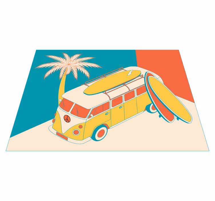 Hippi mini busz vintage szőnyeg - TenStickers