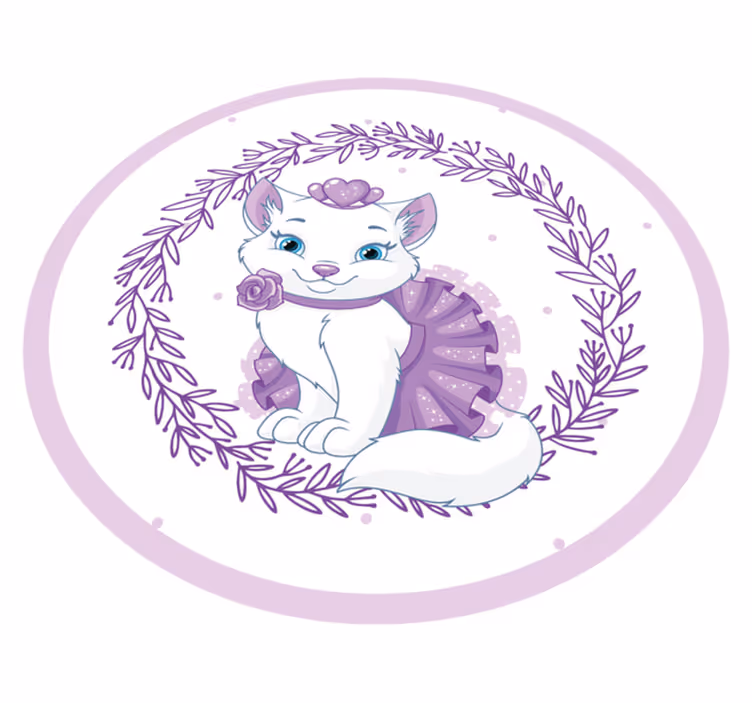 Aranyos mosolygós fehér macska hálószoba szőnyeg - TenStickers