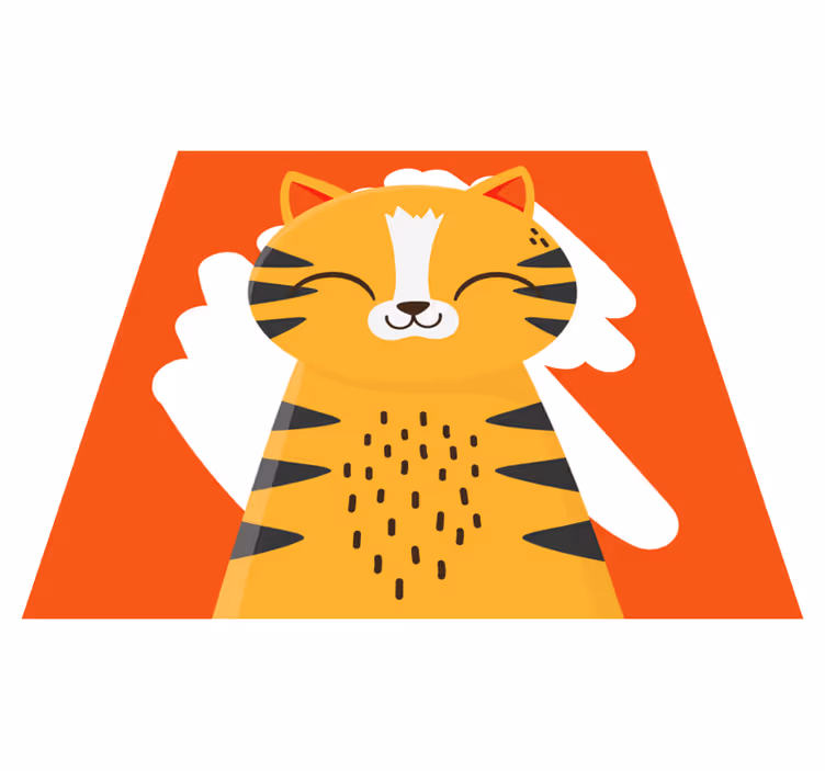 Boldog tigris design vinil szőnyeg óvodák - TenStickers