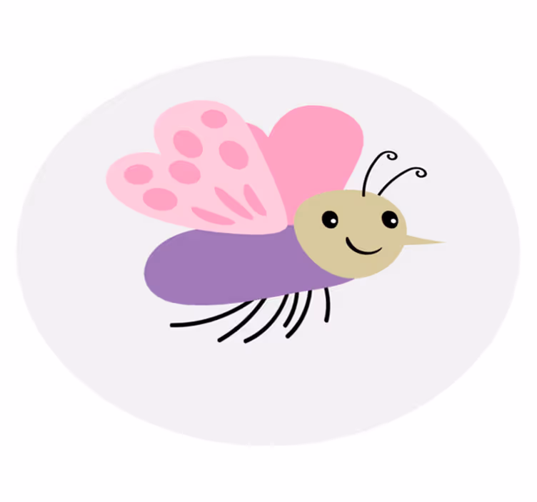 Aranyos pillangó karakter vinil szőnyeg gyerekek - TenStickers