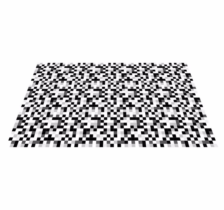 Monokróm pixel mintás hálószoba szőnyeg - TenStickers