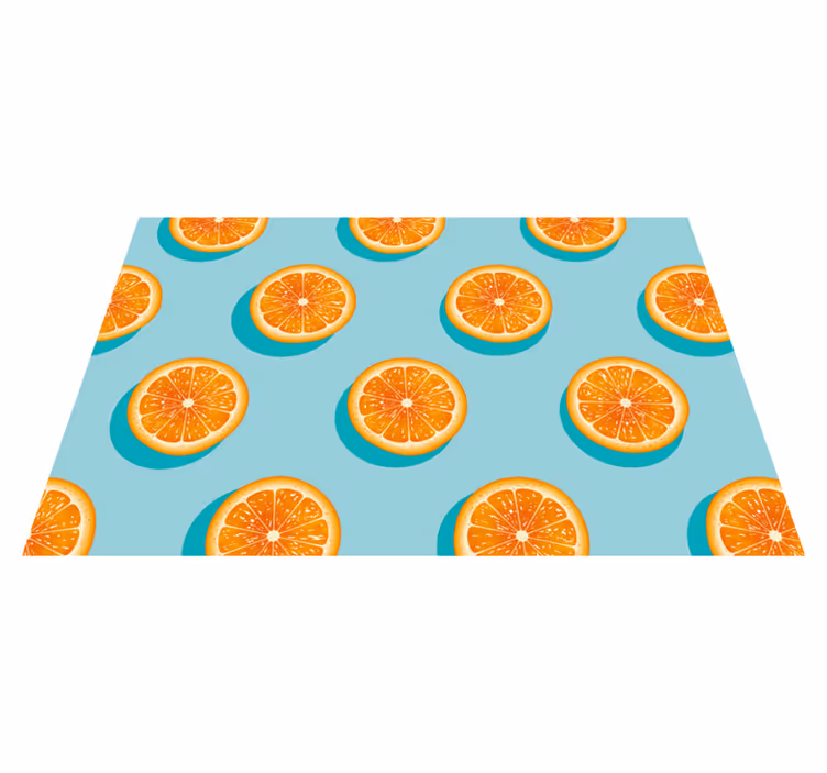 Szelet narancs mintás konyhai padlólap - TenStickers