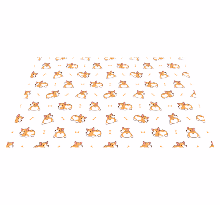 Aranyos corgi karakterek vinil szőnyeg gyerekek - TenStickers