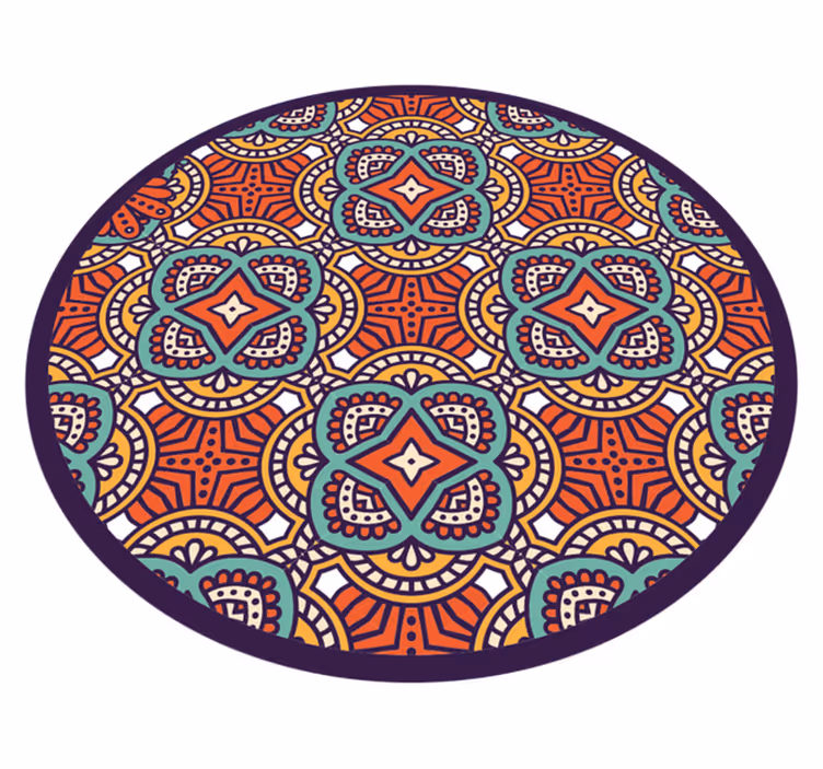 Színes geometrikus harmónia vinil szőnyeg mandala - TenStickers