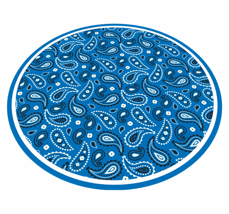 Kék mintás paisley vinil szőnyeg etnikai - TenStickers