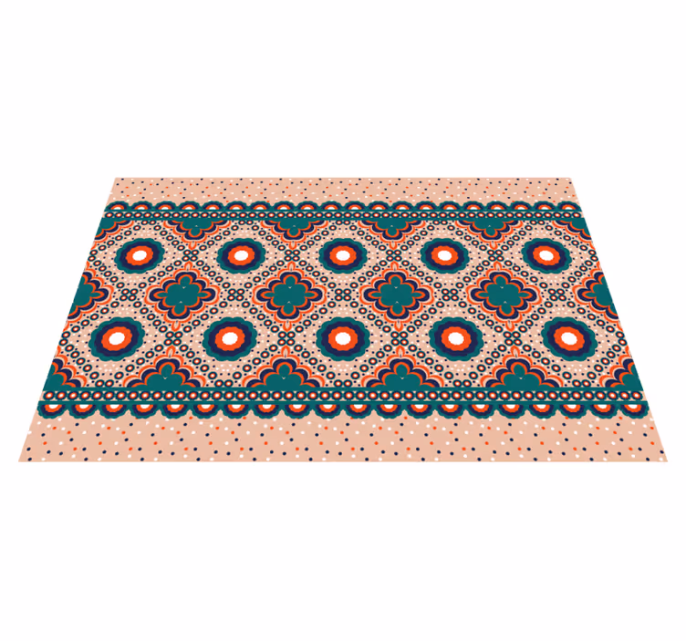 Geometriai virágos boho mintás hálószoba szőnyeg - TenStickers