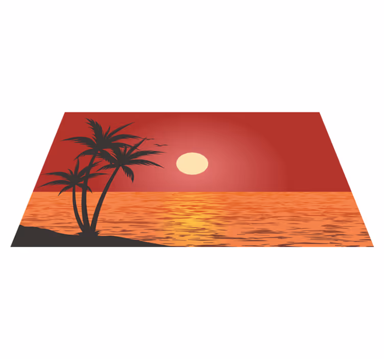 Hawaii naplemente aranyos design modern szőnyeg - TenStickers