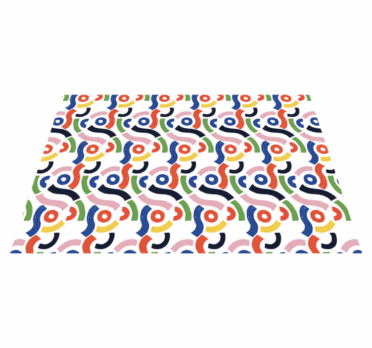 élénk geometriai formák vinil szőnyeg mozaik - TenStickers