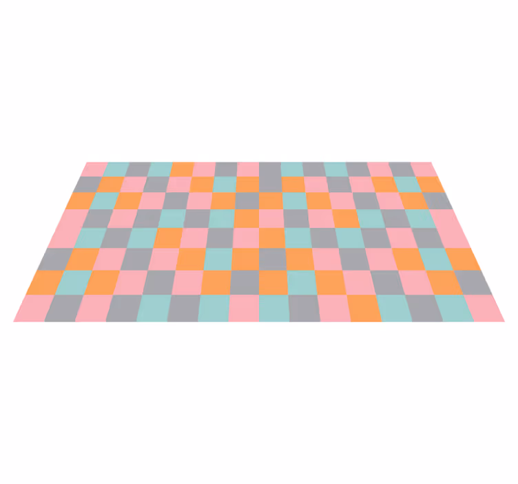 Színes sakktábla vinil szőnyeg geometriai - TenStickers