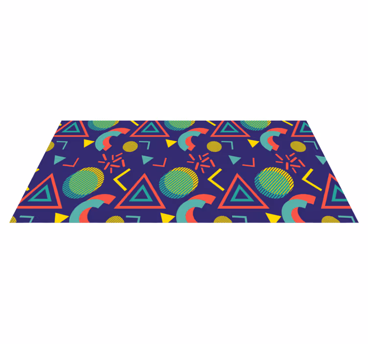 Élénk geometriai motívumok vinil szőnyeghez - TenStickers