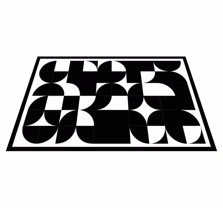 ívelt fekete formák vinil szőnyeg geometriai - TenStickers