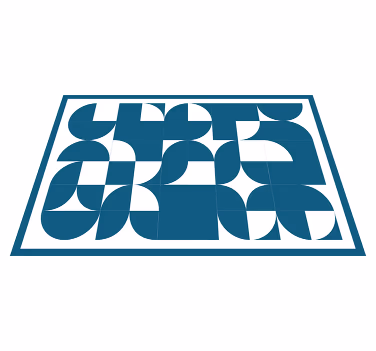 Kék absztrakt motívum vinil szőnyeg geometriai - TenStickers