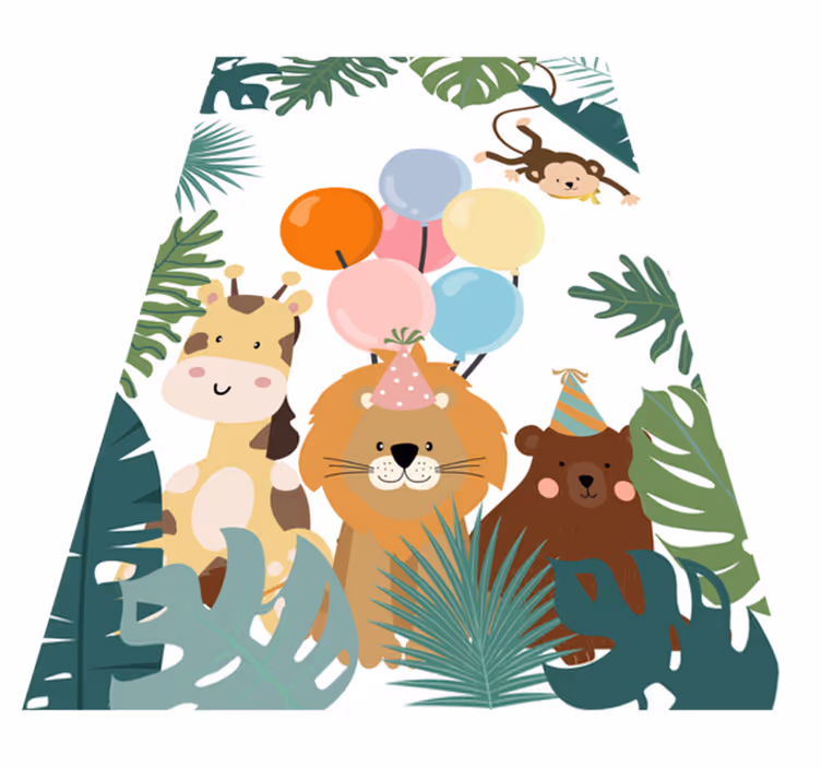 Szafari állatok léggömbös állati szőnyeggel - TenStickers