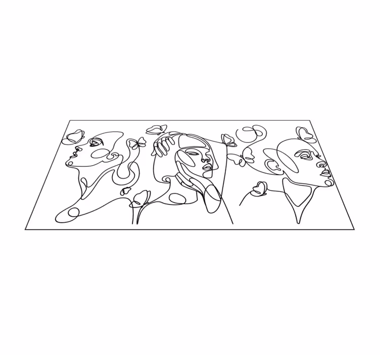Körvonalas művészeti arcok vinil szőnyeg modern - TenStickers