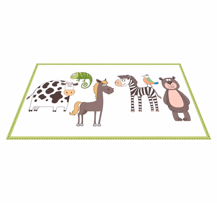 Aranyos állatok rajz szőnyeg - TenStickers
