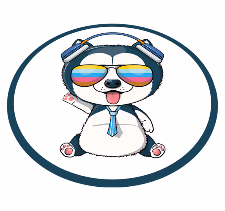 Menő kutyus karakter vinil szőnyeg gyerekek - TenStickers