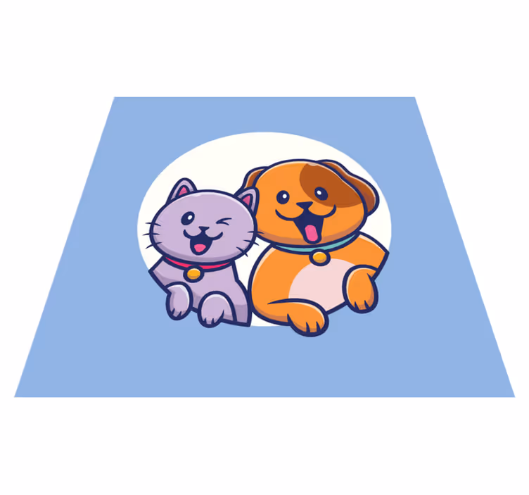 Aranyos kisállat páros vinil szőnyeg állat - TenStickers